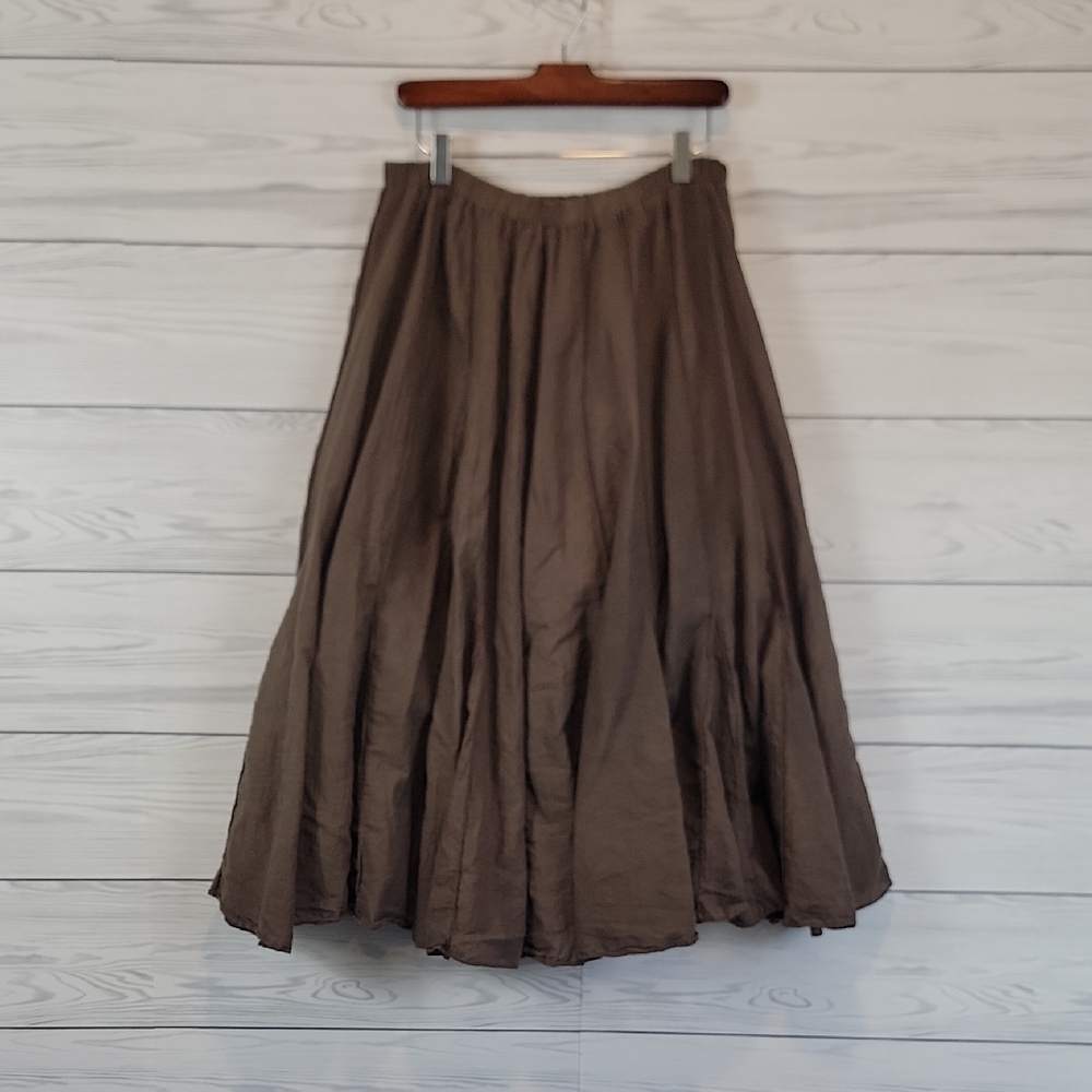 J.P. & Mattie Brown Volume Flared Midi Skirt Vintage Womens Size M/L